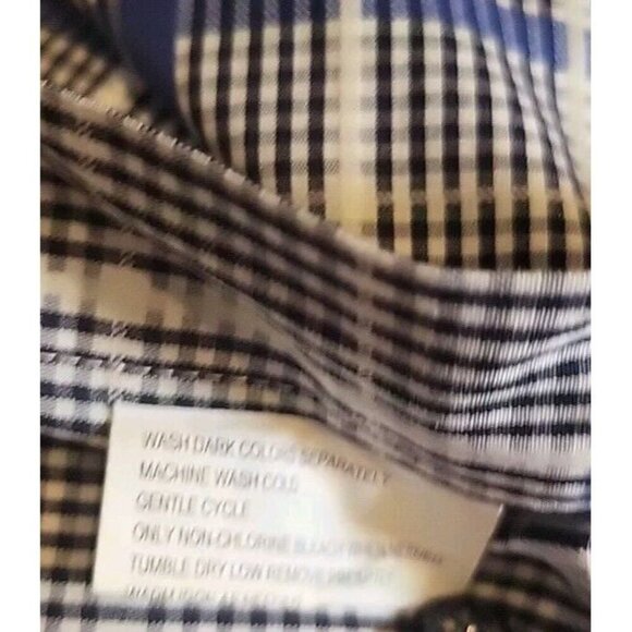 John Randall Collection Mens 2XL XXLButton Down Long Sleeve Blue White Black EUC - Picture 9 of 10